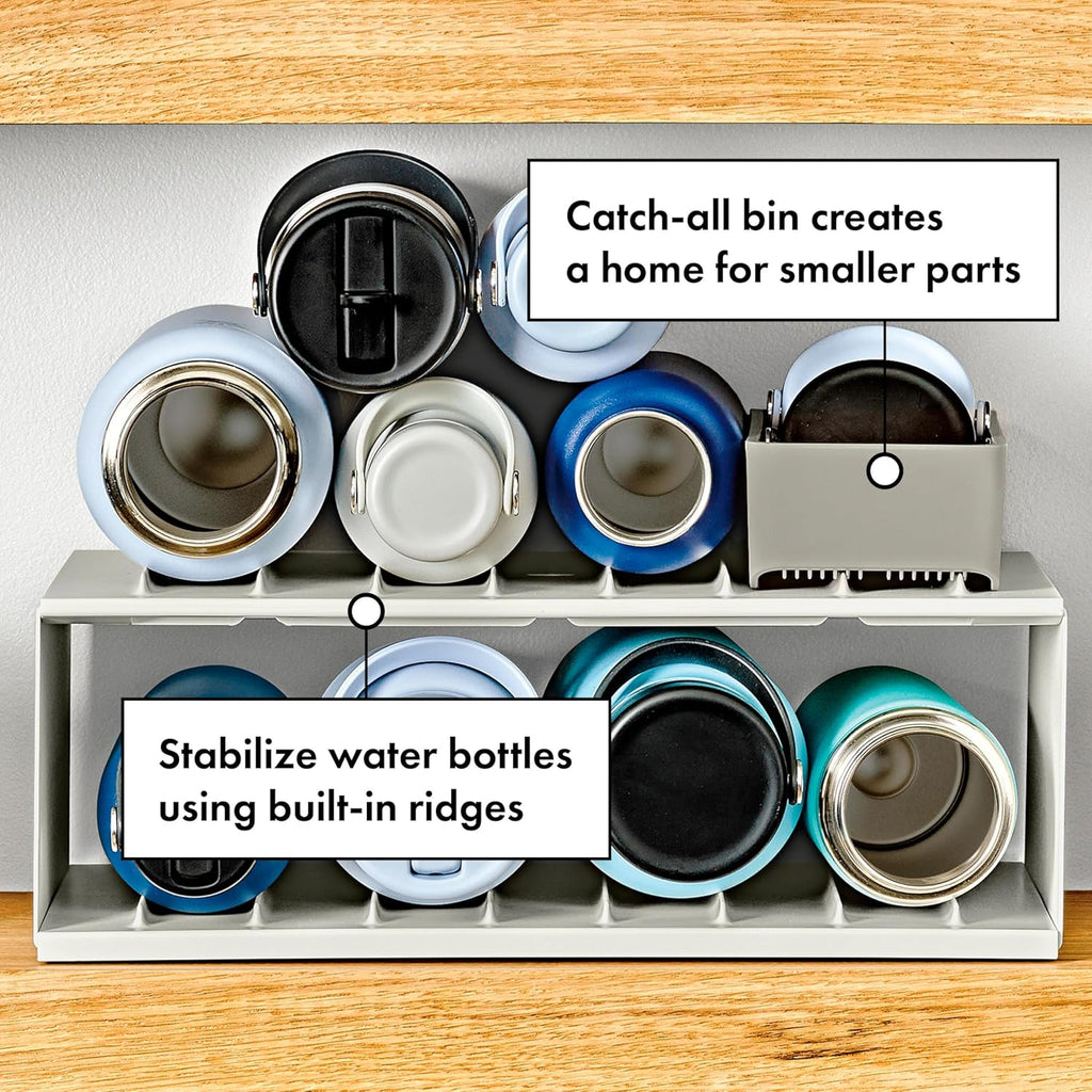 OXO Organizador de botellas de agua y contenedor de accesorios Good Grips