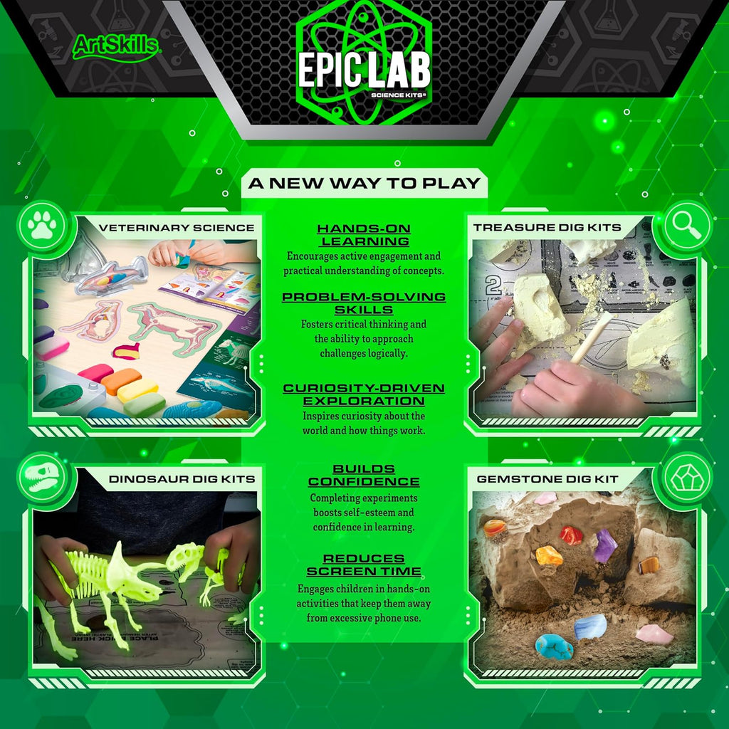 ArtSkills Kit de excavación de fósiles de dinosaurios para niños que