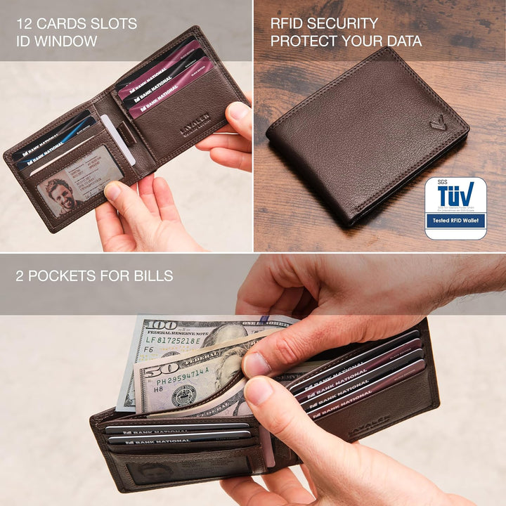Lavalen Billeteras de cuero suave para hombres UK \u2013 Bloqueo RF...