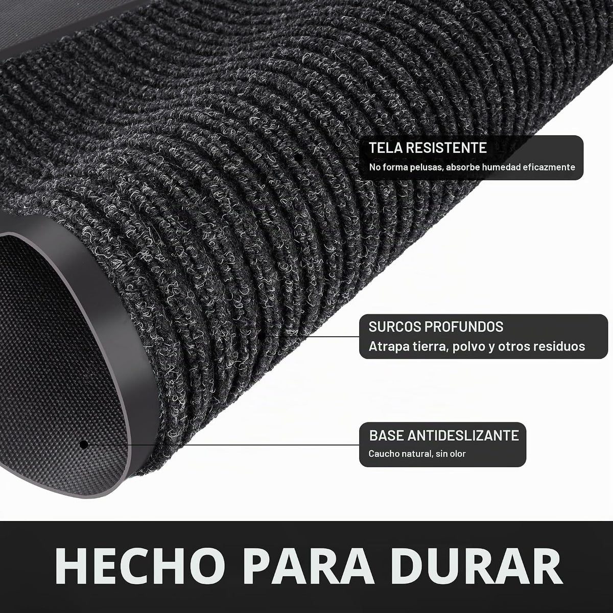 Tapete para puerta delantera, resistente e impermeable, tapete