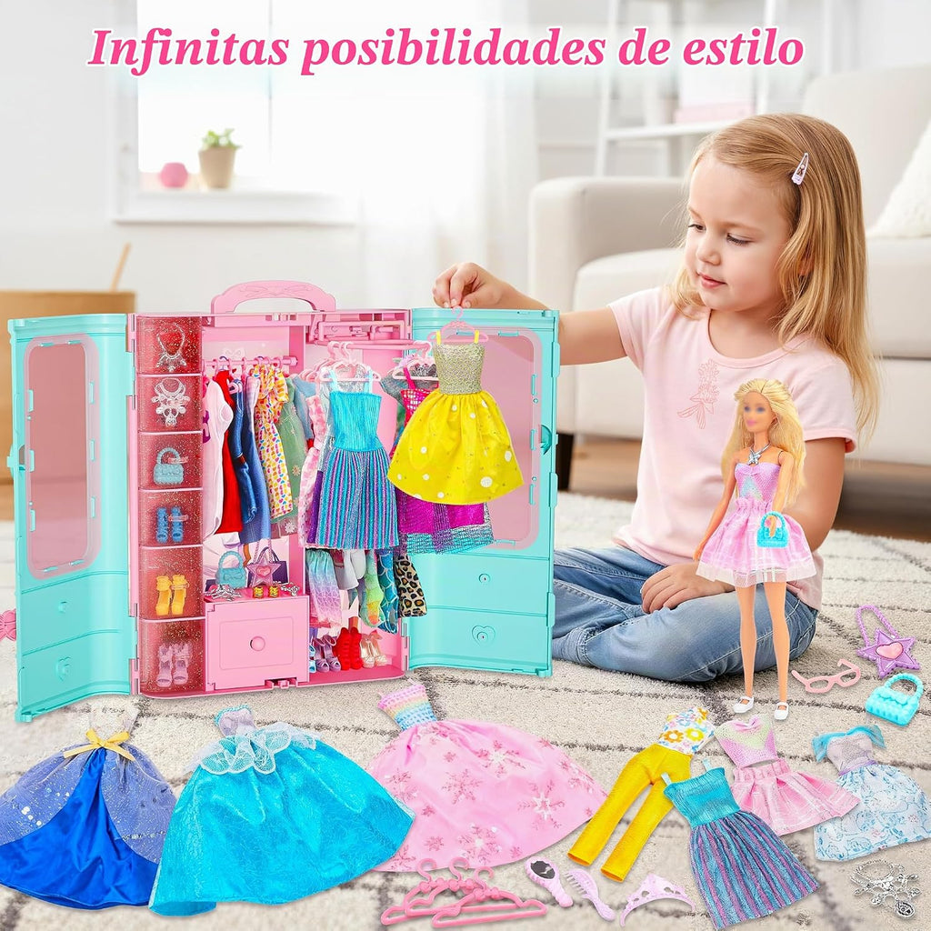 Style Shine - 70 piezas de ropa y accesorios para muñecas de 11.5 pulgadas