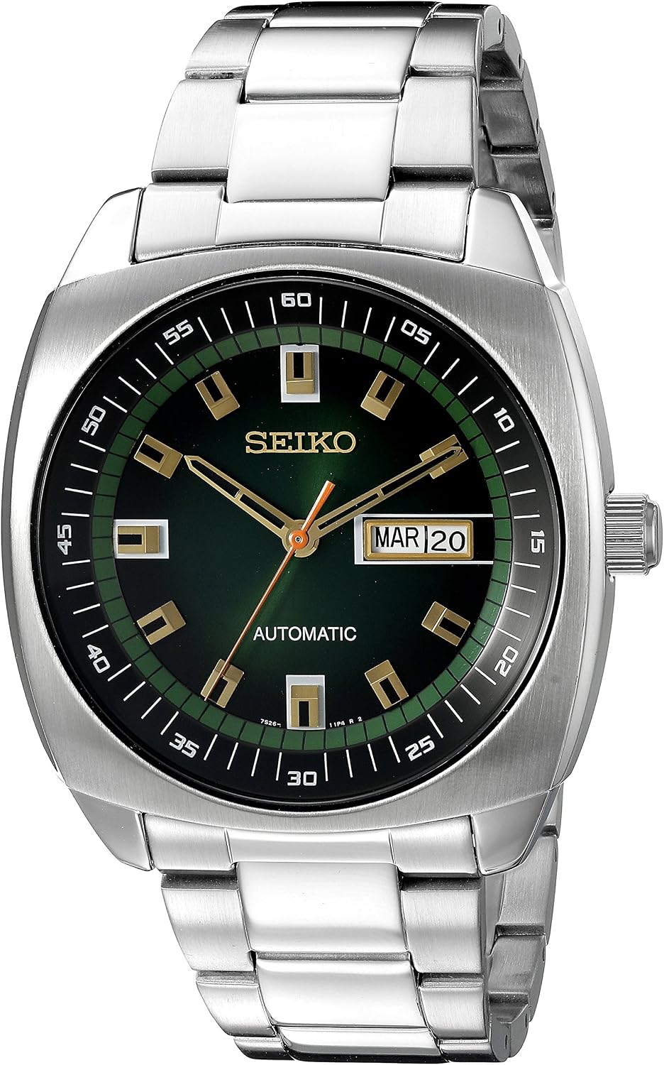 Seiko Reloj Automático para Hombre - Serie Recraft - Caja y Brazalete de Acero Inoxidable, Calendario Día/Fecha, Resistente al Agua 50m, y Reserva de Energía de 41 Horas
