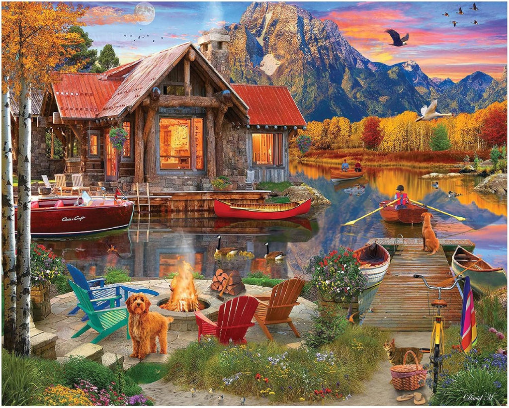 blanco Mountain 1000 Piece Jigsaw Puzzle Cabin Fall, Family Retreat