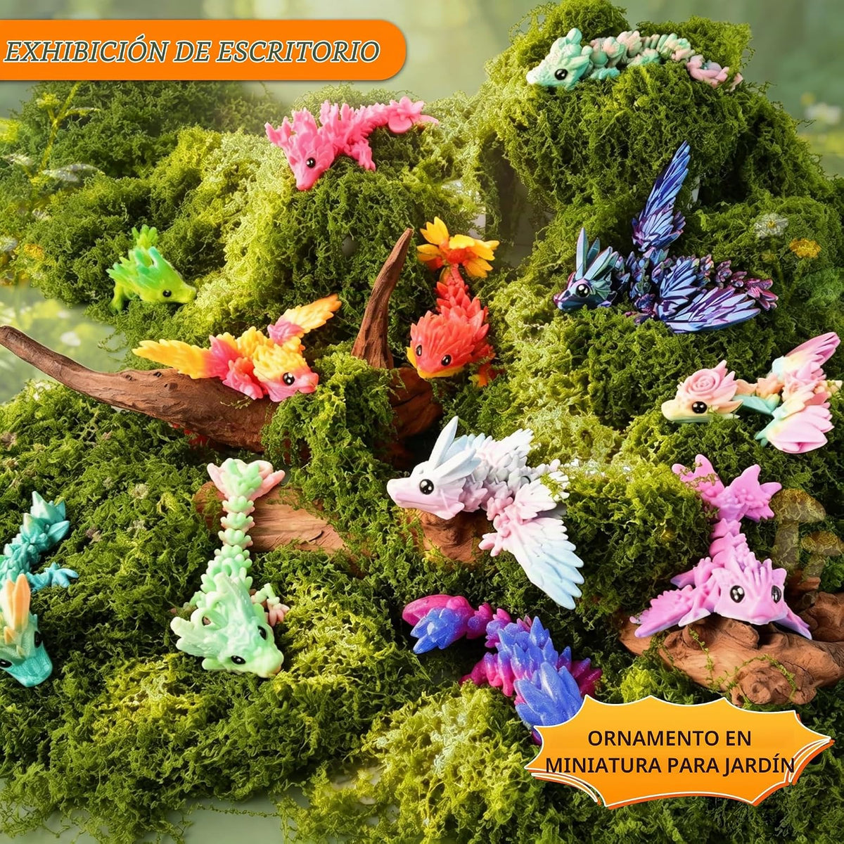 12 piezas de dragones impresos en 3D, juguetes coloridos para ansiedad