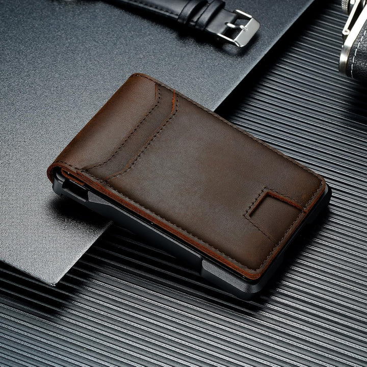 furid Cartera de cuero genuino para hombre: carteras minimalistas R...