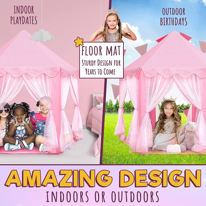 ORIAN Tienda de campaña Princess Castle Playhouse para niñas con lu...