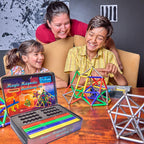 CMS MAGNETICS - (156 piezas de caja de lata de juguete de construcción con imanes multicolores, juego de palos de construcción, actividad educativa de aprendizaje STEM para el desarrollo cerebral,