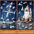 Calendario de Adviento 2026, juego de construcción de cohetes espaciales de Navidad compatible con Lego, bloque de construcción de la estación espacial, cuenta regresiva de 24 días, juguetes