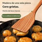Cucharas de madera para cocinar: juego de utensilios de cocina de teca no
