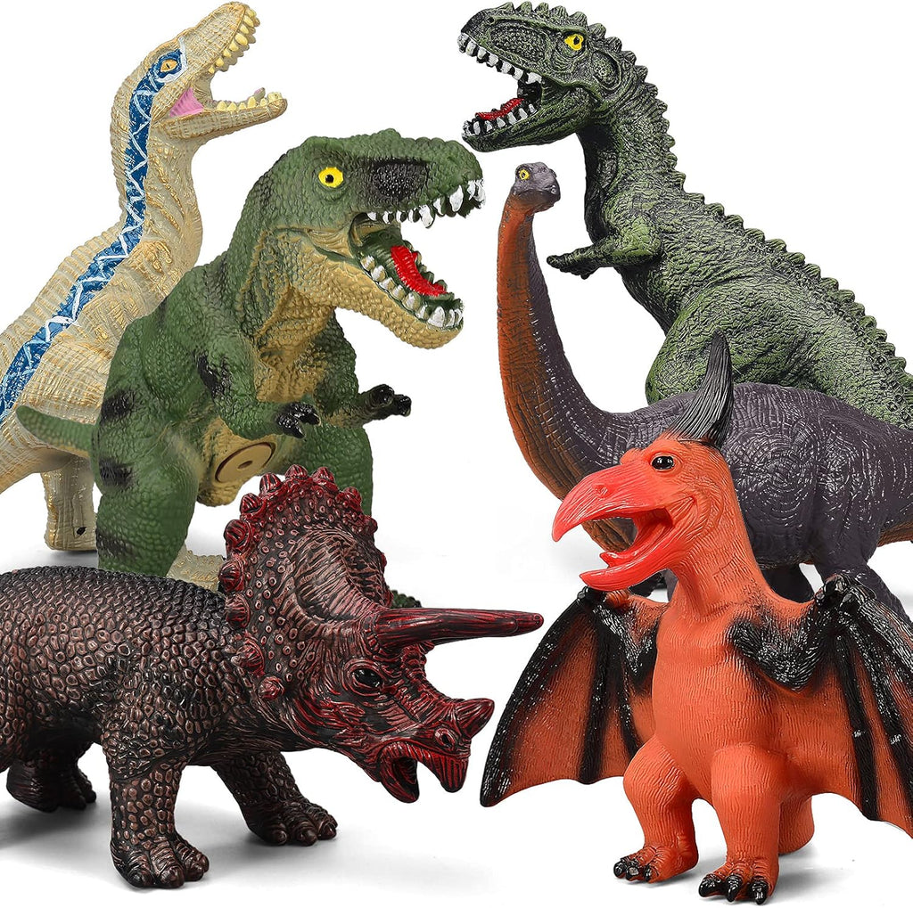 Gzsbaby 6 juguetes de dinosaurio jumbo para niños de 3 a 5 años y niños pequeños, juguetes de dinosaurio grandes y suaves para los amantes – regalos de fiesta perfectos, regalos de cumpleaños