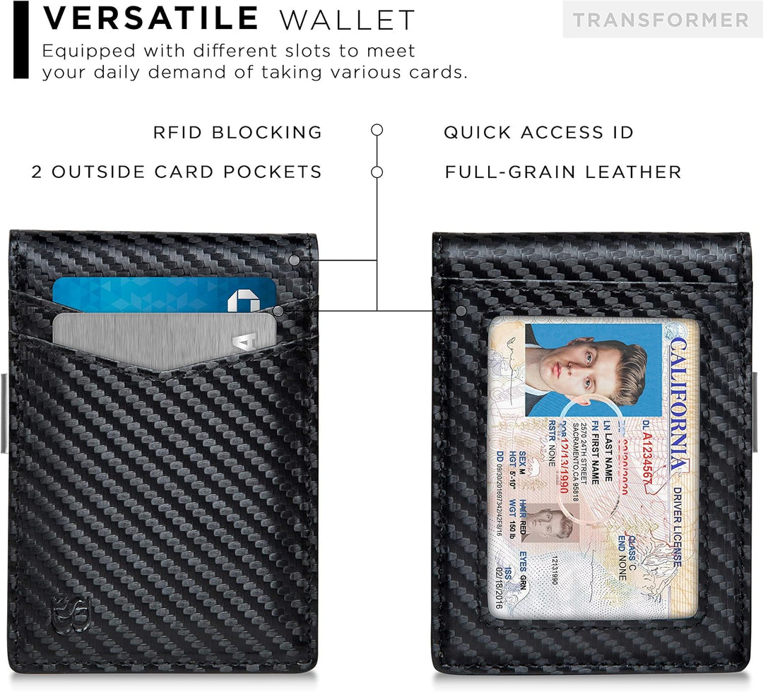 SERMAN BRANDS Money Clip Wallet - Mens Wallets slim Front Pocket RF...
