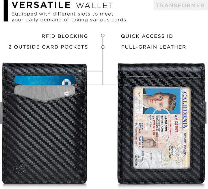 SERMAN BRANDS Money Clip Wallet - Mens Wallets slim Front Pocket RF...