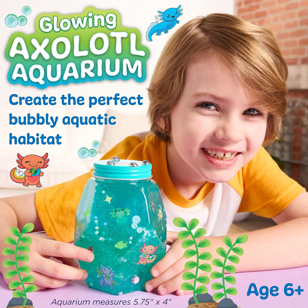 Creativity for Kids Axolotl Craft Bundle - Mini terrario de jardín, acuario brillante y kit de pintura de diamantes con calcomanías y atrapasoles (a partir de 6 años)