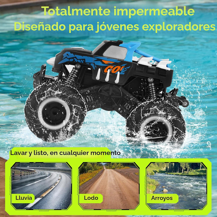Threeking 1:16 Coches de juguete impermeables RC Monster Truck Cami...