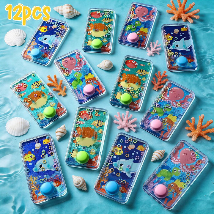 Cleboen Paquete de 12 juegos de agua de mano para niños, juegos de...