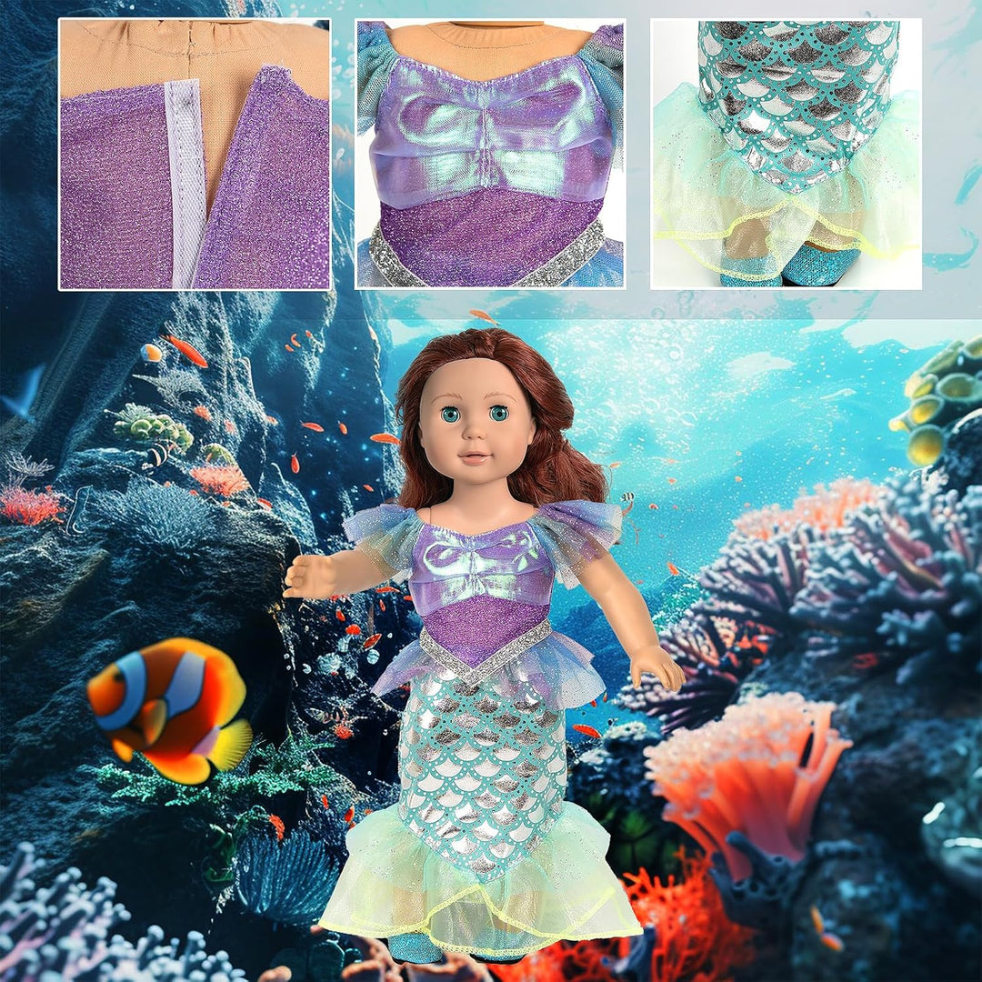 WONDOLL Accesorios de ropa para muñecas de 18 pulgadas, 6 piezas de...