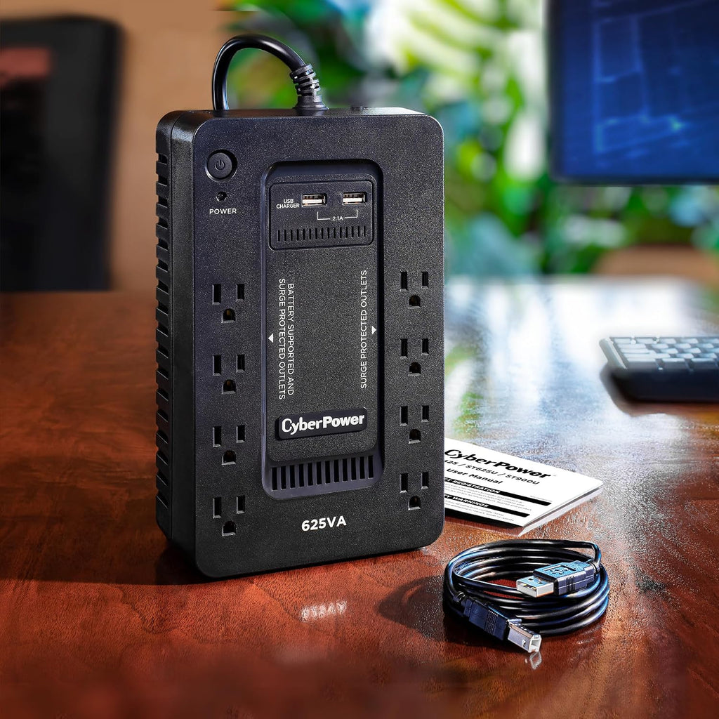 CyberPower ST625U Standby UPS Battery Backup y Surge Protector