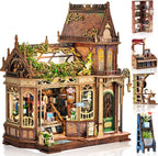CRIOLPO Kit de rincón de libros en miniatura para adultos con luces LED