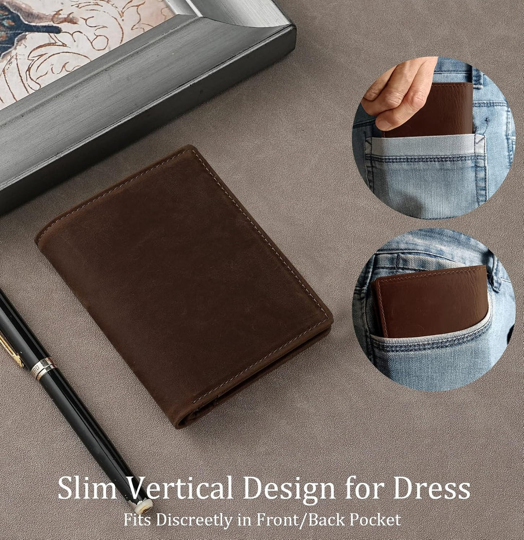 LnxLtw Billetera plegable vertical delgada para hombre \u2013 Carte...