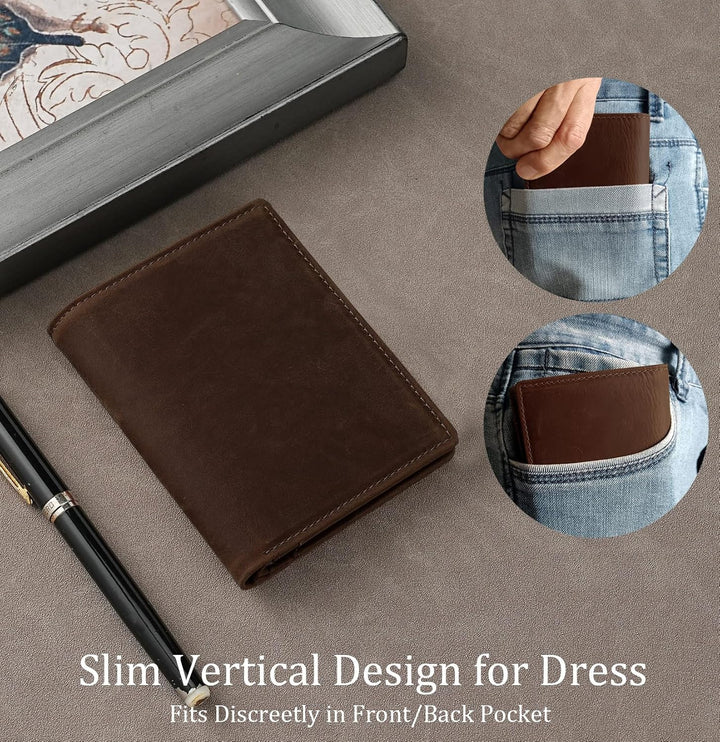 LnxLtw Billetera plegable vertical delgada para hombre \u2013 Carte...