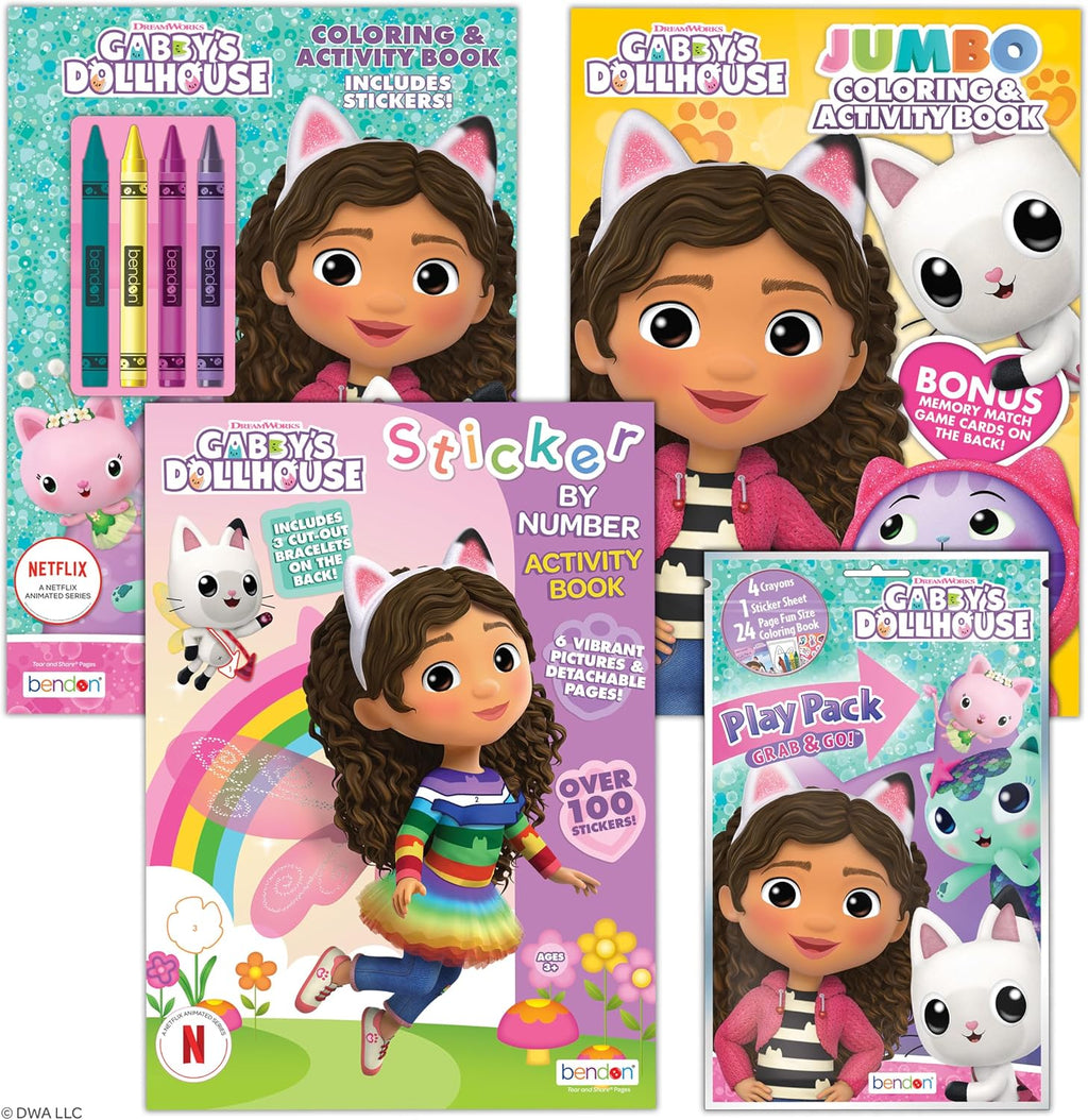 Gabby's Dollhouse - Juego de 4 libros para colorear