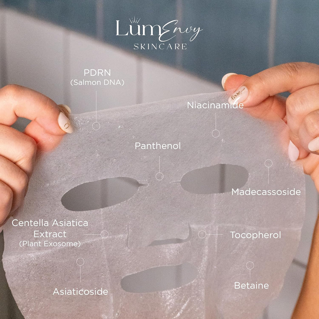 LúmEnvy - Máscara facial de vidrio para la piel, ADN de salmón (PDR...