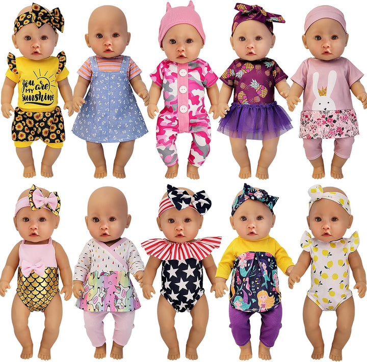 Windolls 10 juegos de ropa de muñeca de bebé de 14 a 16 pulgadas, a...