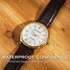 Reloj de vestir ultradelgado Miykon para hombre, correa de cuero genuino, resistente al agua