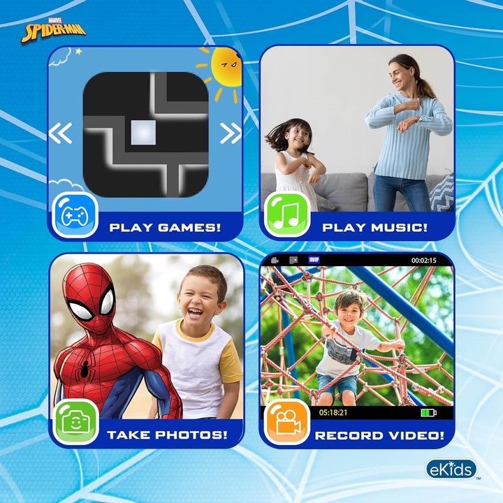 ekids Spiderman - Cámara para niños con tarjeta SD, cámara digital...