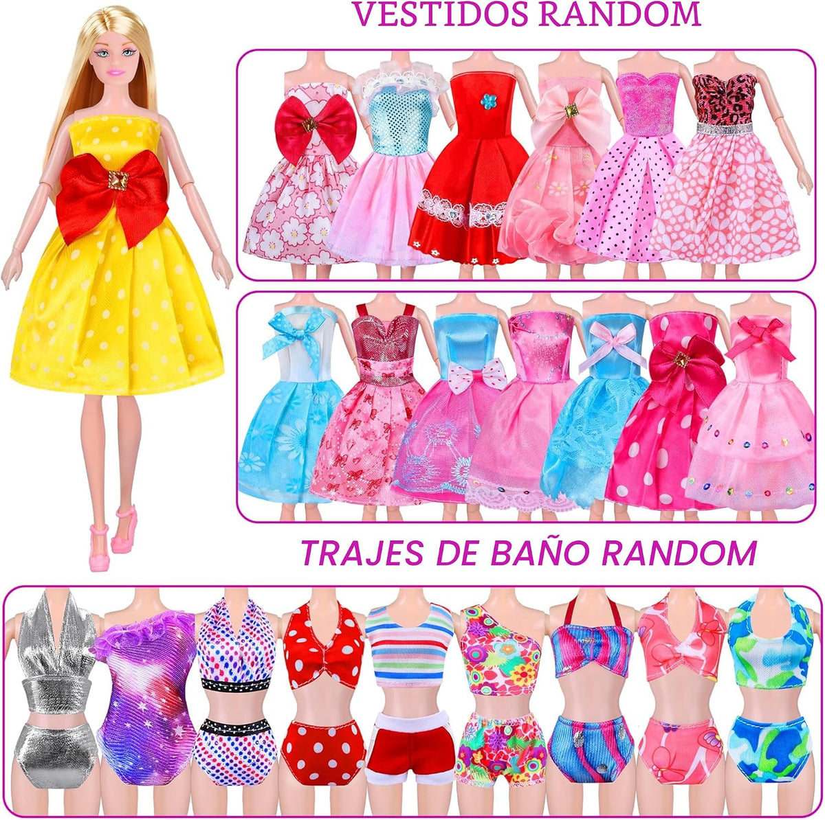 Doll Closet Playset con Doll, 342 Pcs Clothes y Accessories