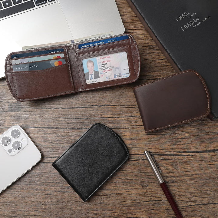 Cartera Polare delgada curva para bolsillo frontal con bloqueo RFID...