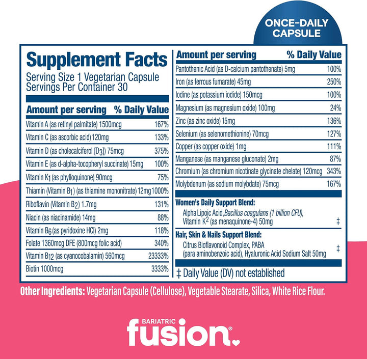 Bariatric Fusion Multivitamínico bariátrico One Per Day con hierro...