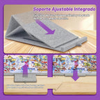 Tektalk - Mesa de rompecabezas con soporte ajustable integrado/soporte, tablero de rompecabezas de fieltro súper ligero con 3 ángulos de inclinación y cubierta con 4 cajones de clasificación (Gris