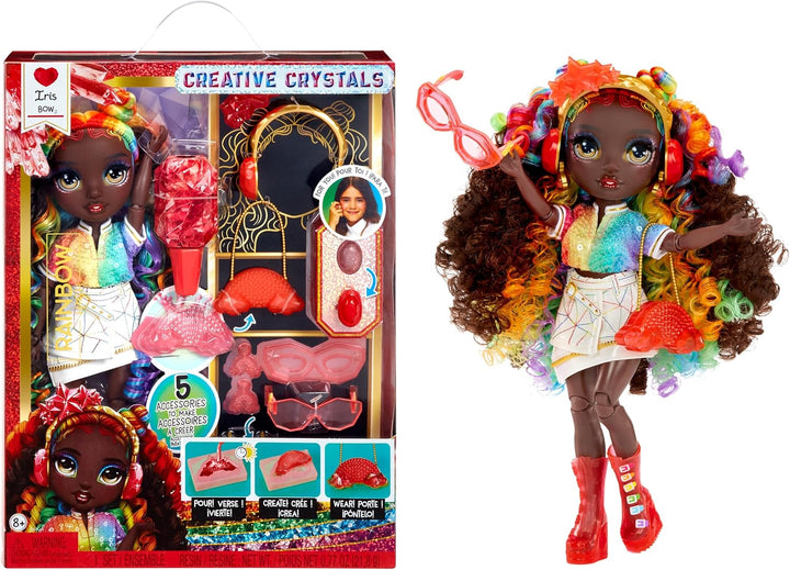 Rainbow High Creative Crystals Iris - Muñeca de moda Rainbow de 11&...
