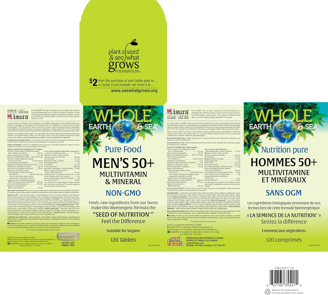 Natural Factors Whole Earth &amp; Sea - Multivitamínico y mineral p...