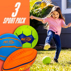 Nerf Juego de mini pelotas deportivas de espuma, paquete de 3