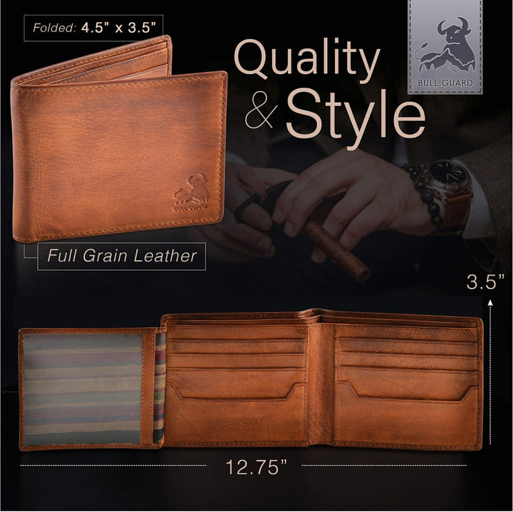 BULL GUARD Billeteras plegables con bloqueo RFID para hombres, cart...