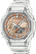 Casio G-Shock GA2100BM-7A5 - Reloj octagonal de resina translúcida con esfera de oro rosa
