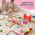 Tiny Land Juego de tren de madera para niñas, juego de tren de princesa