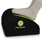 Lámpara ErgoFoam Reposapiés ortopédico con diseño de lágrima avalado por quiroprácticos, 2 en 1 ajustable para debajo del escritorio para dolor lumbar, de espalda y rodilla (negro)