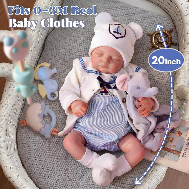 JIZHI Reborn Baby Dolls Boy - Muñeca de bebé recién nacida realista...