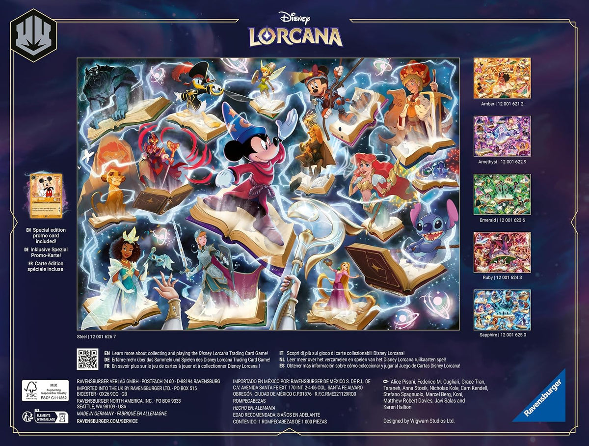 Ravensburger Disney Lorcana - Glimmers de Realm: Steel - Rompecabezas de 1000 piezas | Calidad premium fabricado en Europa | Materiales certificados FSC
