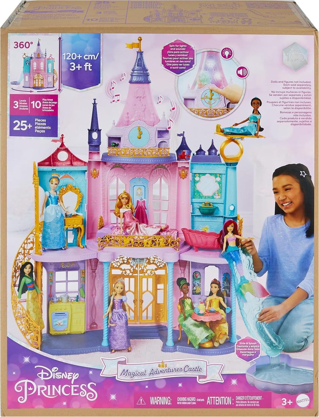 Lámpara Mattel Disney Princess Ultimate Castle, 4 Ft de alto con luces y sonidos