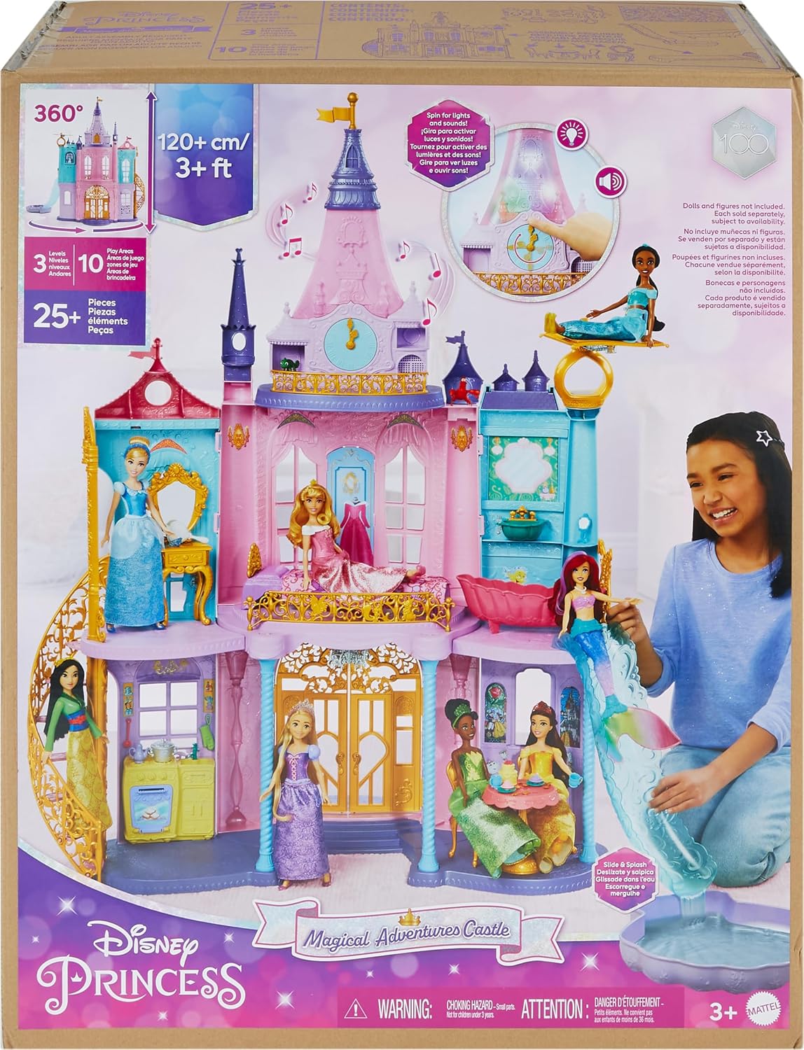 Lámpara Mattel Disney Princess Ultimate Castle, 4 Ft de alto con luces y sonidos
