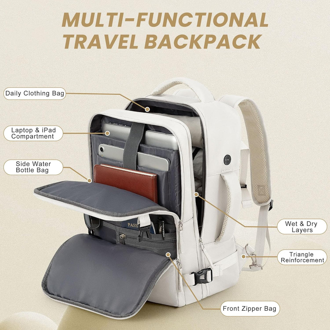 Mochila de Viaje Sinaliy, Beige, Grande, Viajes