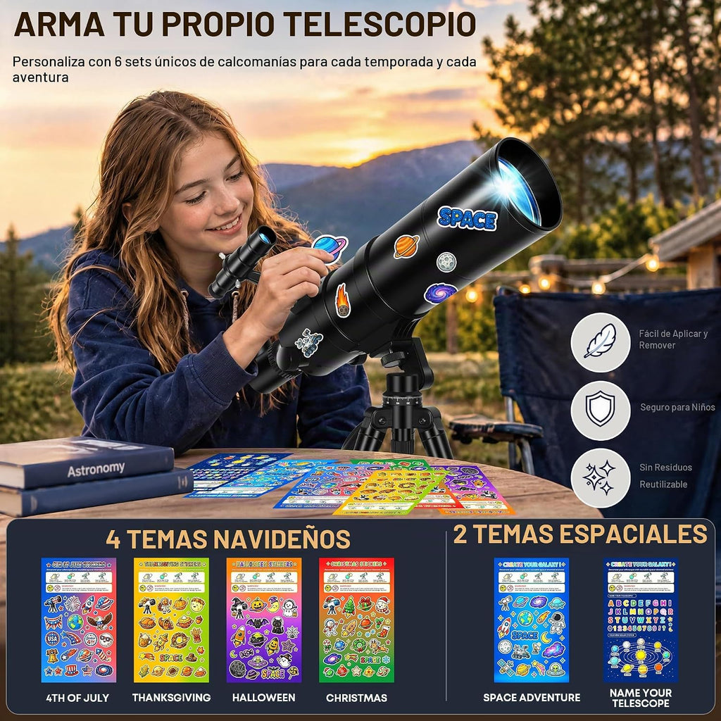 Telescopio para adultos y niños de alta potencia de 3.543 in de
