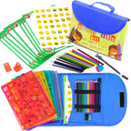 Juego de plantillas de dibujo para niños (55 piezas) – Artes y manualidades para niñas y niños – El mejor regalo para niños – Kit de creatividad ideal y actividad de viaje con más de 300 formas (azul)