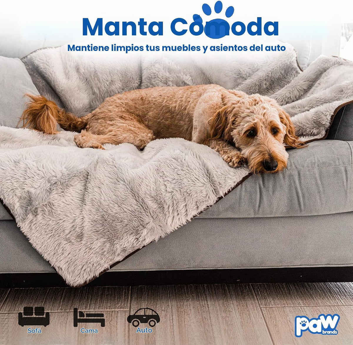 PupProtector - Manta impermeable, color gris, 60 x 50 pulgadas