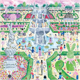 Galison Spring Egg Hunt - Rompecabezas de 500 piezas de Michael Storrings con hermosas obras de arte de una búsqueda de huevos de jardín de Pascua y primavera