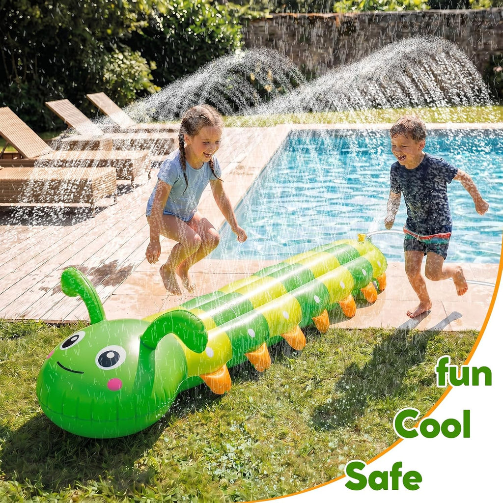 Aspersor de agua para niños, aspersor inflable grande de oruga